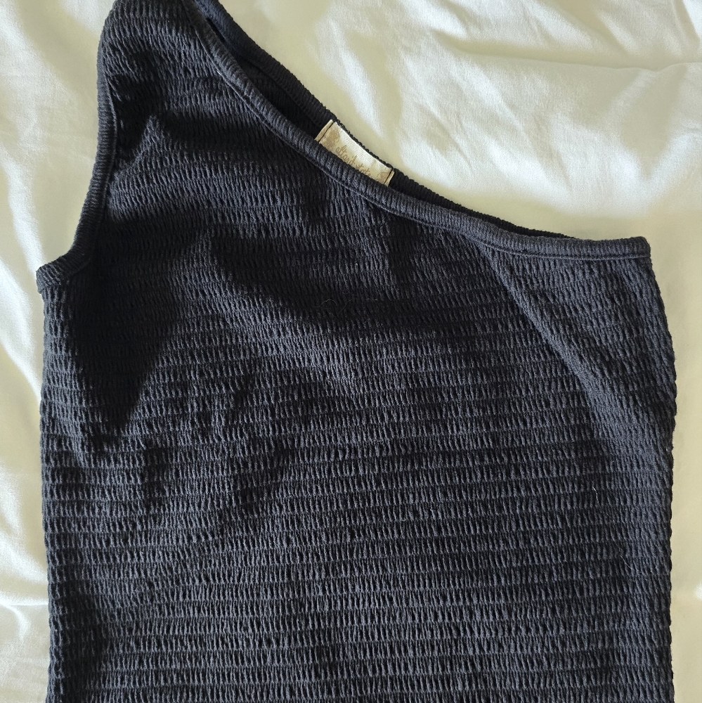 Altar'd State One shoulder tank top -black